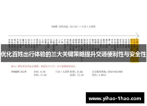 优化百姓出行体验的三大关键策略提升交通便利性与安全性